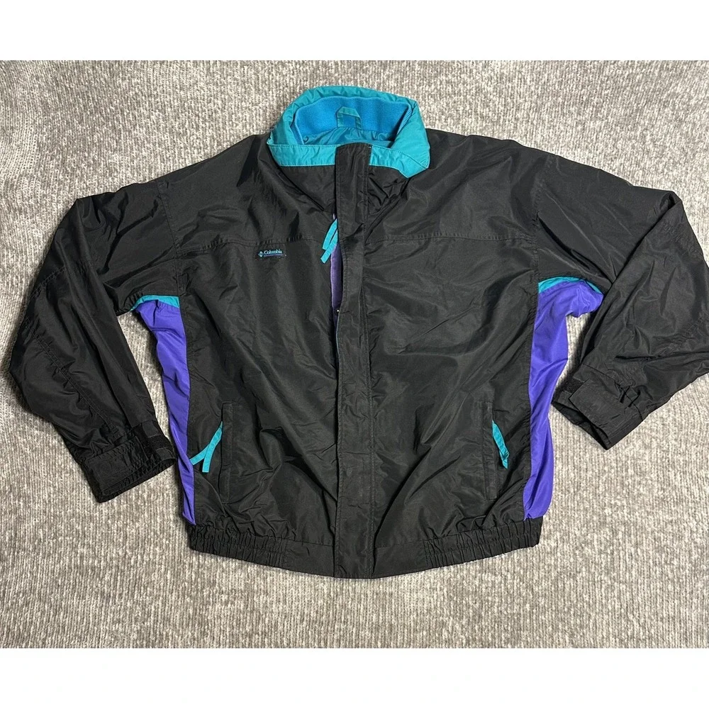 Columbia Bugaboo Mens Vintage Jacket Black Purple XL